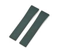 Aqxypas Cinturino for orologio in gomma Fluoro FKM 18/19/20/21/22 mm con fibbia pieghevole a sgancio rapido regolabile universale for uomo e donna(Green No buckle,20mm)