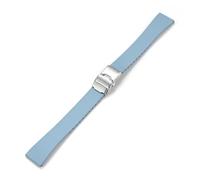 Aqxypas Cinturino for orologio in gomma Fluoro FKM 18/19/20/21/22 mm con fibbia pieghevole a sgancio rapido regolabile universale for uomo e donna(Light blue,22mm)