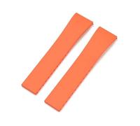 Aqxypas Cinturino for orologio in gomma Fluoro FKM 18/19/20/21/22 mm con fibbia pieghevole a sgancio rapido regolabile universale for uomo e donna(Orange No buckle,20mm)