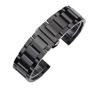 Aqxypas Cinturino in acciaio inossidabile massiccio 18mm 20mm 22mm 24mm Distribuzione fibbia a farfalla da uomo cinturino di ricambio in metallo cinturino for orologio(Black matte,24mm)