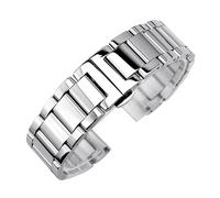 Aqxypas Cinturino in acciaio inossidabile massiccio 18mm 20mm 22mm 24mm Distribuzione fibbia a farfalla da uomo cinturino di ricambio in metallo cinturino for orologio(Silver glossy,20mm)