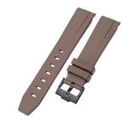 Aqxypas Cinturino in caucciù con estremità curva for cinturino in TPU premium con fibbia in acciaio inossidabile X Swatch da uomo e da donna(Brown black)