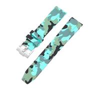 Aqxypas Cinturino in caucciù con estremità curva for cinturino in TPU premium con fibbia in acciaio inossidabile X Swatch da uomo e da donna(Mint green camo)