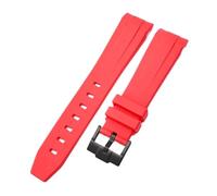 Aqxypas Cinturino in caucciù con estremità curva for cinturino in TPU premium con fibbia in acciaio inossidabile X Swatch da uomo e da donna(Red black)