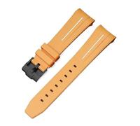 Aqxypas Cinturino in caucciù curvo for X Swatch fibbia in acciaio inossidabile a sgancio rapido 22 mm impermeabile sostituisci cinturino for uomo donna(Yellow white black)