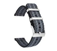 Aqxypas Cinturino in nylon intrecciato universale 18/20/22/24mm fibbia in acciaio inossidabile cinturino a sgancio rapido cinturino classico a strisce di ricambio(Black grey,20mm)