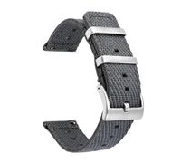 Aqxypas Cinturino in nylon intrecciato universale 18/20/22/24mm fibbia in acciaio inossidabile cinturino a sgancio rapido cinturino classico a strisce di ricambio(Grey,18mm)