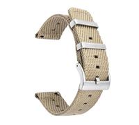 Aqxypas Cinturino in nylon intrecciato universale 18/20/22/24mm fibbia in acciaio inossidabile cinturino a sgancio rapido cinturino classico a strisce di ricambio(Khaki,24mm)
