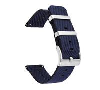 Aqxypas Cinturino in nylon intrecciato universale 18/20/22/24mm fibbia in acciaio inossidabile cinturino a sgancio rapido cinturino classico a strisce di ricambio(Blue black,20mm)