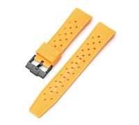 Aqxypas Cinturino in silicone liquido for X Swatch fibbia in acciaio inossidabile con estremità curva 22mm uomo donna foro traspirante sostituisci cinturino(Yellow black)