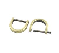 Aqxypas Fibbia a D con Anello a Vite Staccabile in Metallo, for Tracolla in Pelle, Tracolla, Cintura, Tracolla, fettuccia, 10-38 mm(Antique Brass-2PCS,Inner diameter-10mm)