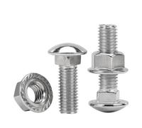Aqxypas M4 M5 M6 M8 M10 M12 A2-70 304 Acciaio inossidabile Testa tonda Testa quadrata Vite for carrozza Bullone flangiato Dado Set(30mm)