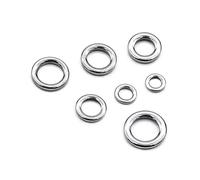 Aqxypas Pesca Solid Ring 20~100Pcs Connettori for Esche da Pesca in Acciaio Inossidabile Snap Accessori for la Pesca Solid Ring Attrezzatura for Acqua salata Cromata(7.6mm 4.8mm 136kg,200 PCS)