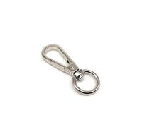 Aqxypas Portachiavi Girevole con Ciondolo, Borsa in Pelle, Tracolla, Cintura, Fibbia a Scatto(Type A Silver)