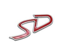 AQXYWQLL Generico Adesivo for Bagagliaio Posteriore Auto con Logo SD D in Metallo 3D, Compatibile con F54, F55, F56, F60, R55, R60(Red Silver SD)