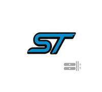 AQXYWQLL Logo 3D in Metallo ST Lettere Stemma for griglia for Auto Distintivo for Bagagliaio Compatibile con Fiesta Focus MK2 MK3 MK4 Kuga Puma Mondeo ST Accessori Adesivi(Color:Grill Blue)