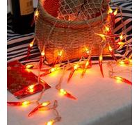AQYSHU Luci della stringa del peperoncino rosso, Le luci delle fate a LED funzionano a batteria per Outdoor Indoor Cucina Giardino Decorazione Patio (Rosso, 4m 40Led)