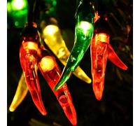 AQYSHU Luci della stringa del peperoncino rosso, Le luci delle fate a LED funzionano a batteria per Outdoor Indoor Cucina Giardino Decorazione Patio (Multicolore, 3m 20Led)