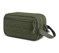 AQzxdc Borsa da toilette tattica per uomo, borsa igienica, EDC, attrezzo militare, borse morbide, piccolo kit da viaggio(Military green)