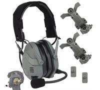AQzxdc Cuffie tattiche Bluetooth con rilevamento del suono e riduzione del rumore, cuffie antirumore elettroniche for tiro, protezione dell'udito for caccia e softair(Gray)