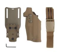 AQzxdc Fondina tattica for softair for mancini con adattatore a sgancio rapido QLS for cintura da caccia e tiro Tmk-17 P320 G17 19(Brown)