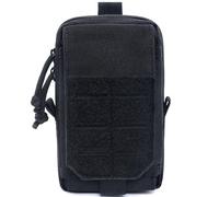 AQzxdc Marsupio militare tattico Molle, marsupio da uomo, for attività all'aperto, EDC, strumento, gadget, organizer, gilet, borsa, custodia for cellulare, caccia, compatto(Black)
