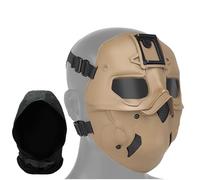 AQzxdc Maschera tattica da softair e paintball, a pieno facciale, cyberpunk, con cappello Baraq, for costumi di Halloween e oggetti di scena for film.(Brown)