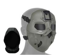 AQzxdc Maschera tattica da softair e paintball, a pieno facciale, cyberpunk, con cappello Baraq, for costumi di Halloween e oggetti di scena for film.(Green)