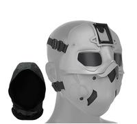 AQzxdc Maschera tattica da softair e paintball, a pieno facciale, cyberpunk, con cappello Baraq, for costumi di Halloween e oggetti di scena for film.(Gray)