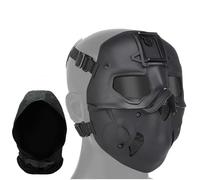 AQzxdc Maschera tattica da softair e paintball, a pieno facciale, cyberpunk, con cappello Baraq, for costumi di Halloween e oggetti di scena for film.(Black)