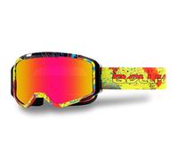 AQzxdc Occhiali da sci/snowboard genitore-figlio da neve sopra gli occhiali da sci e snowboard per uomini, donne e ragazzi, protezione UV al 100%, anti nebbia (montatura gialla rosa fiocchi)