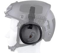 AQzxdc Protezioni Le Orecchie Tattiche in Rete d'Acciaio, Paraorecchie Traspiranti Regolabili, Copertura Laterale per Paintball Softair in Stile Militare per Casco Fast (Casco Escluso),Nero