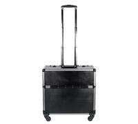 AR BRAND EST. 2021 Valigetta rigida in alluminio con ruote, colore: nero e argento, Nero , 49 cm (L) x 44 cm (W) x 23 cm (H), trolley valigetta