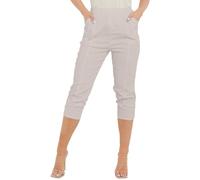 AR Paris Fashions® Pantaloni Capri da donna Cherry Berry - Pantaloni da donna in tinta unita, lunghezza 3/4, pantaloni italiani elasticizzati in vita elasticizzata, pantaloni estivi taglie forti