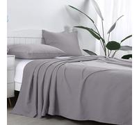 AR Ware Lenzuolo Piano Super King Size 100% Cotone Egiziano 300 TC - Traspirante e Resistente allo Sbiadimento - Lenzuola di Qualità Alberghiera Non Stiro (275 x 310 cm, Grigio)
