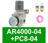 AR2000-02 AR3000-03 AR4000-04 Regolatore di pressione del compressore d'aria compressa pneumatico Valvola di sicurezza 1/4" 3/8" 1/2"(AR4000-04 PC8-04)