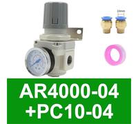 AR2000-02 AR3000-03 AR4000-04 Regolatore di pressione del compressore d'aria compressa pneumatico Valvola di sicurezza 1/4" 3/8" 1/2"(AR4000-04 PC10-04)