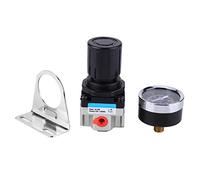 AR2000-02 Regolatore di pressione dell'aria G1/4", valvola di riduzione della pressione regolabile con manometro, range 0,05-0,85 MPa, filtrazione 5 μm per utensili pneumatici e