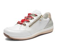 Ara Osaka - Scarpe da Ginnastica Basse Donna, Bianco (Weiss, Weissgold/Camel 79), 38 EU