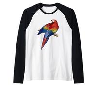Ara scarlatta, appollaiato, su, Uno, Ramo, Illustrazione Maglia con Maniche Raglan
