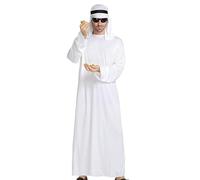 Arab Royal Toga Costume per Halloween Comodo Deserto Robe con la Testa | Costume da sceicco arabo Toga e copricapo per eventi cosplay di sfide di personaggi in maschera
