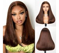 Arabella 5 X 6 Ready To Go Glueless, parrucche di capelli umani 100% densità 230% capelli umani 12 A, pretagliate, pretagliate, nodo sbiancato, 4# marrone