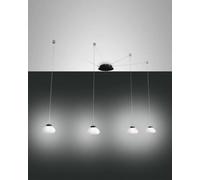 Fabas Luce Arabella sospensione decentrata 4 luci, bianca Fabas Luce