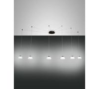 Lampadario a sospensione Arabella a Led in metallo e vetro soffiato bianco 3547-46-102 Fabas Luce - 3547-46-102