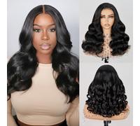 Arabella Parrucche pronte all'uso, senza colla, capelli umani, densità 230%, parrucca frontale in pizzo 12A, capelli umani pre-tagliati, nodi sbiancati pre-pizzicati, parrucca ondulata sciolta per il