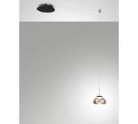 ARABELLA SOSPENSIONE AMBRA 1 LUCE A LED 3000K - 8W - 750 lm, SPOSTABILE D.14CM SMART C/ACCESS.