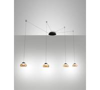 ARABELLA SOSPENSIONE AMBRA 4 LUCI SPOSTABILE A LED 3000K - 32W - 3020 lm DIMMERABILE SMART C/ACC.