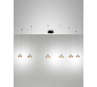 ARABELLA SOSPENSIONE AMBRA 6 LUCI A LED 3000K - 48W - 4530 lm DIMMERABILE SMART C/ACCESS.