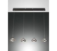Fabas Luce Lampada sospensione Arabella 4 luci lineari, fumè Fabas Luce