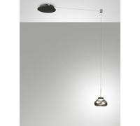 ARABELLA SOSPENSIONE FUME' 1 LUCE A LED 3000K - 8W - 750 lm, SPOSTABILE D.14CM